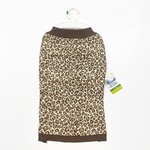 NEW Top Paw Brown Leopard Knit Dog Sweater